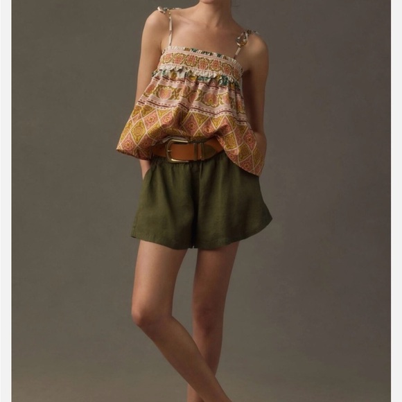 Sarah Hann Anthropologie Multicolor Smocked Tank Top NWOT - Picture 3 of 7